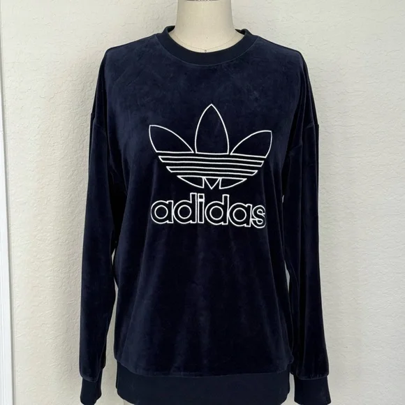 Adidas Navy Velvet Crewneck - Picture 2 of 13